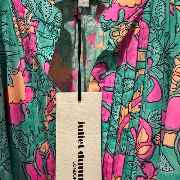 Juliet Dunn Blouson Poplin Dress in floral block print - Picture 5 of 7